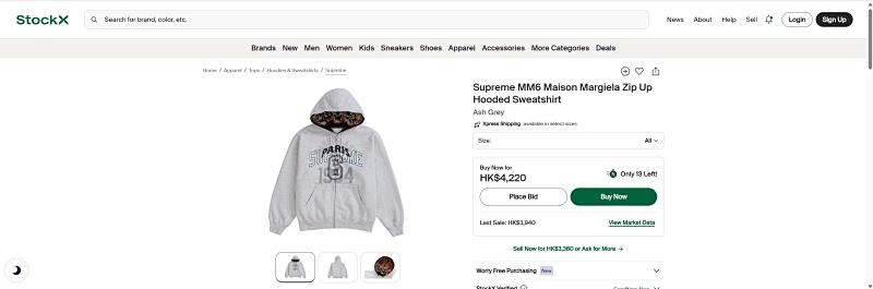 Supreme MM6 Zip Up Hooded Sweatshirt 2