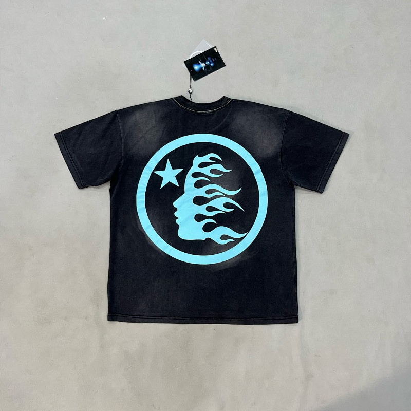 Hellstar Sports Core Logo T-Shirt 'Black/Aqua Blue' 5