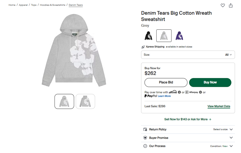 Denim Tears Big Cotton WreathSweatshirt 3