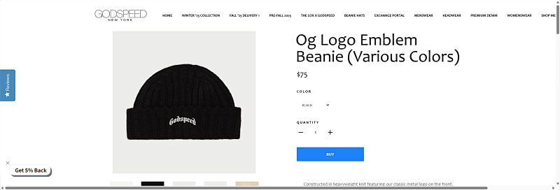 God Speed Og Logo Emblem Beanie Black