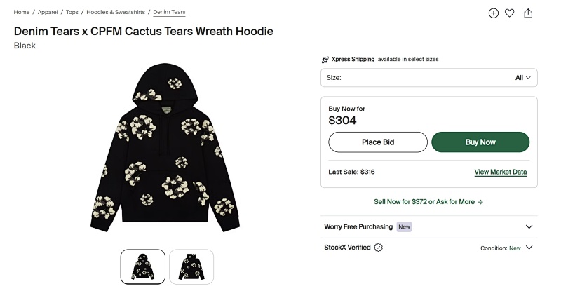Denim Tears X Cpfm Cactus Tears Wreath Hoodie 12