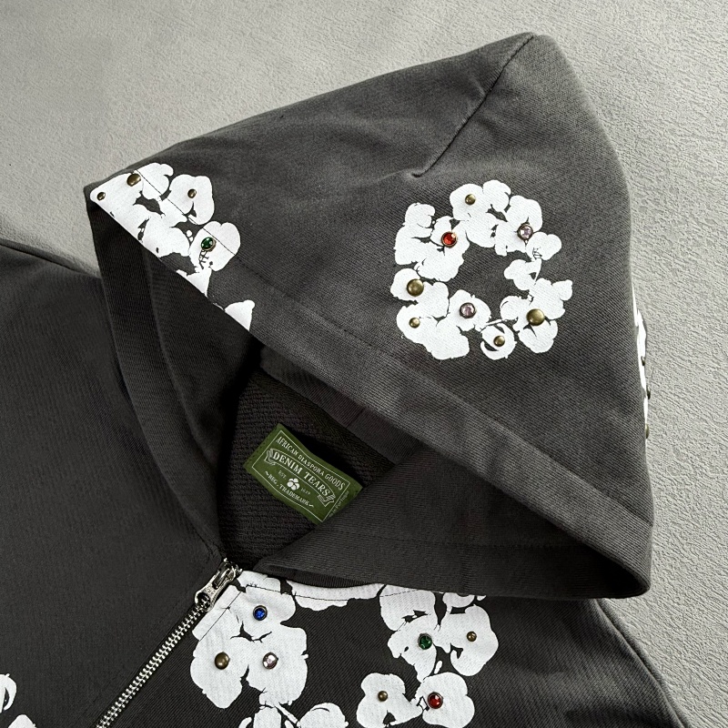 Rhinestone Cotton Wreath Zip Hoodie＆Pants 12