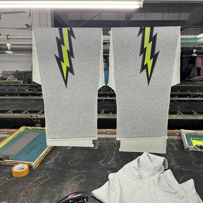 Eric Emanuel Ee Basic Hoodie Gray/Lime Bolt 24FW 8