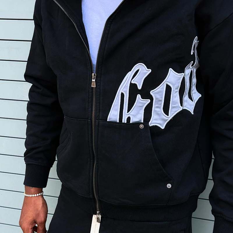Black/Silver Satin Og Logo Sweatsuit V2 Godspeed 9