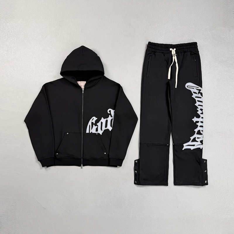 Black/Silver Satin Og Logo Sweatsuit V2 Godspeed 12