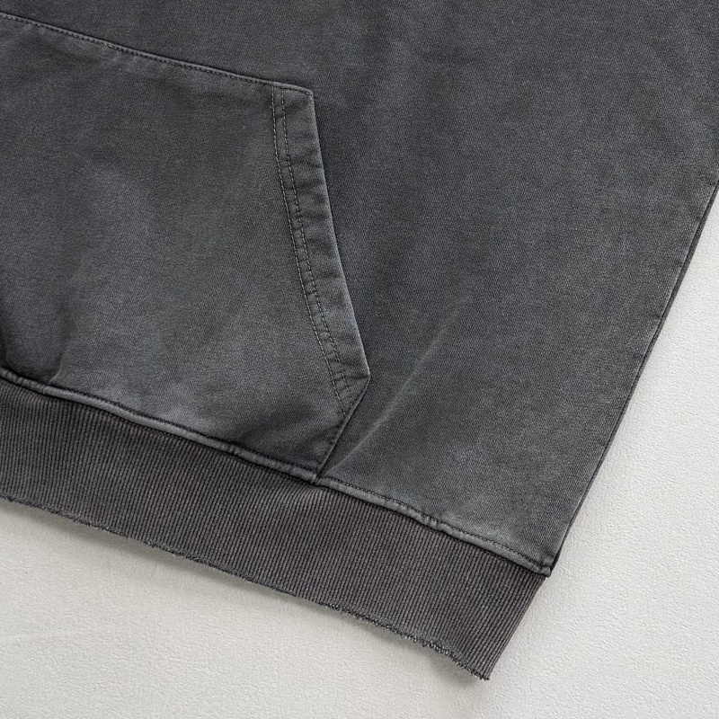 💦Washed Blank Hoodie Black 6