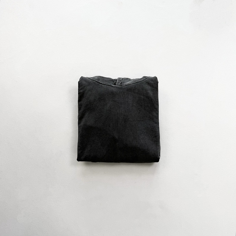 💦Washed Blank Hoodie Black 4