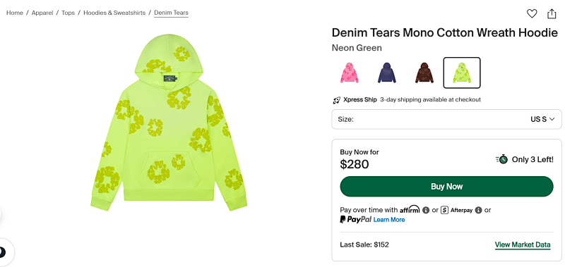 Denim Tears Mono Cotton Wreath Hoodie 9