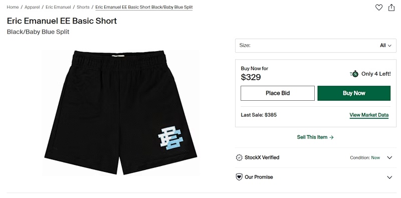Ee Basic Short Black/Baby Blue Split