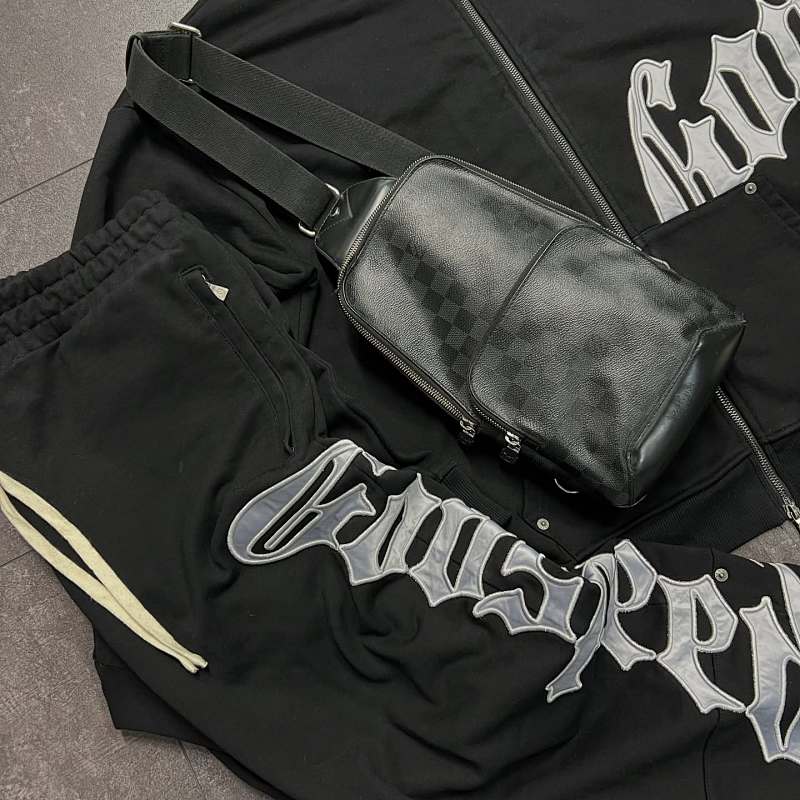 Black/Silver Satin Og Logo Sweatsuit V2 Godspeed 7