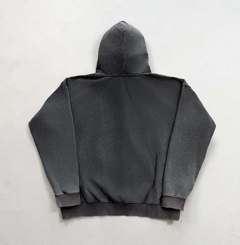 💦Washed Blank Hoodie Black 3