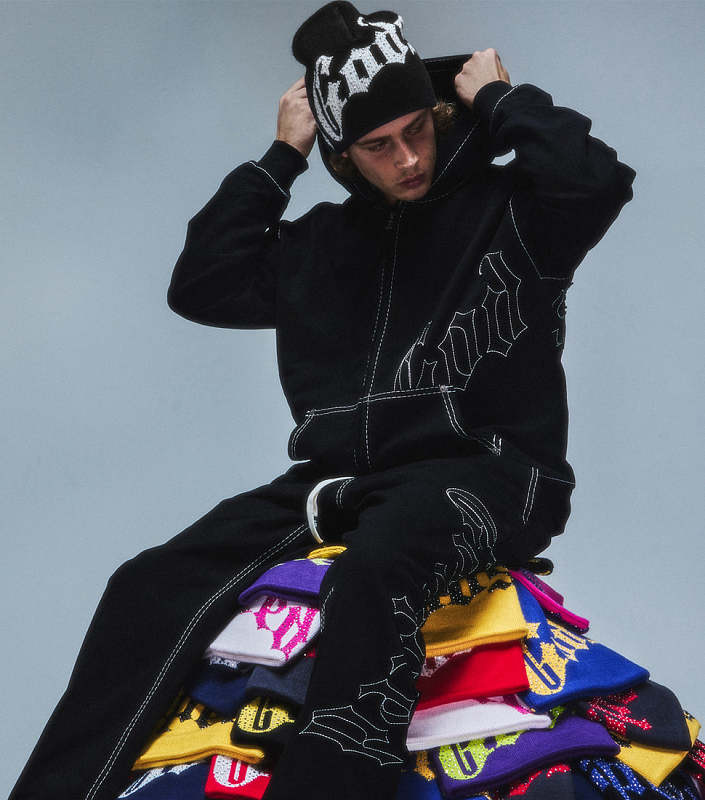 Black Godspeed Og Logo Stitched Sweatsuit