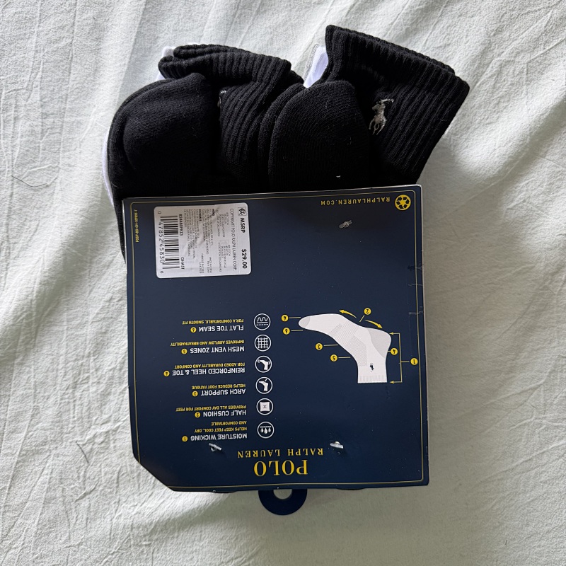Rl6 Pacs Towel Socks 12