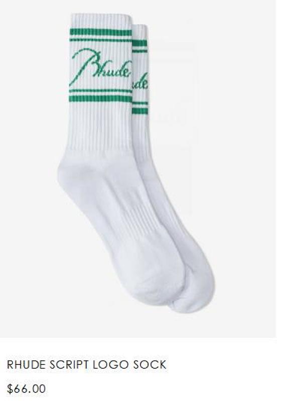 2024 Rhude Script Logo Sock 5
