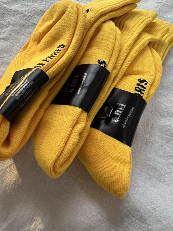 Ami Yellow Towel Socks 3