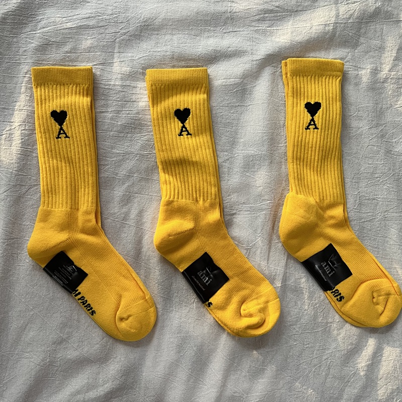 Ami Yellow Towel Socks