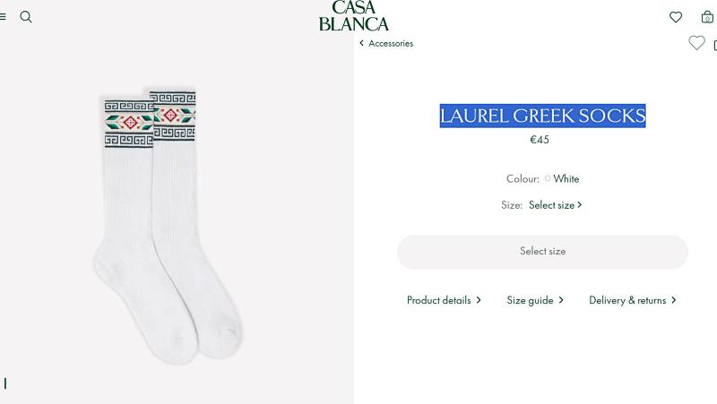 Casablanca Casa Laurel Greek Socks Socks 7