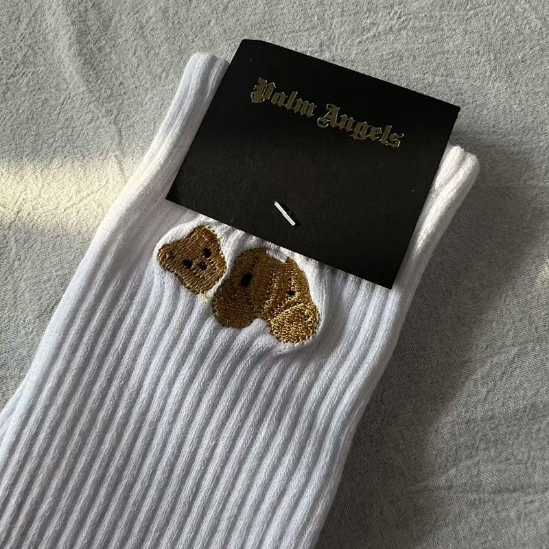 Palm Angels Bear Embroidery Socks 1:1 Version 4