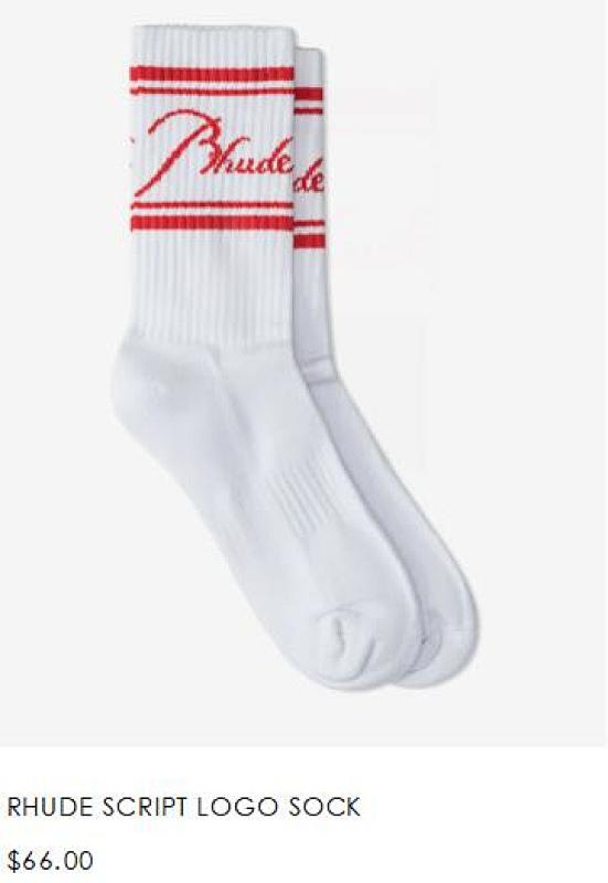 2024 Rhude Script Logo Sock 4