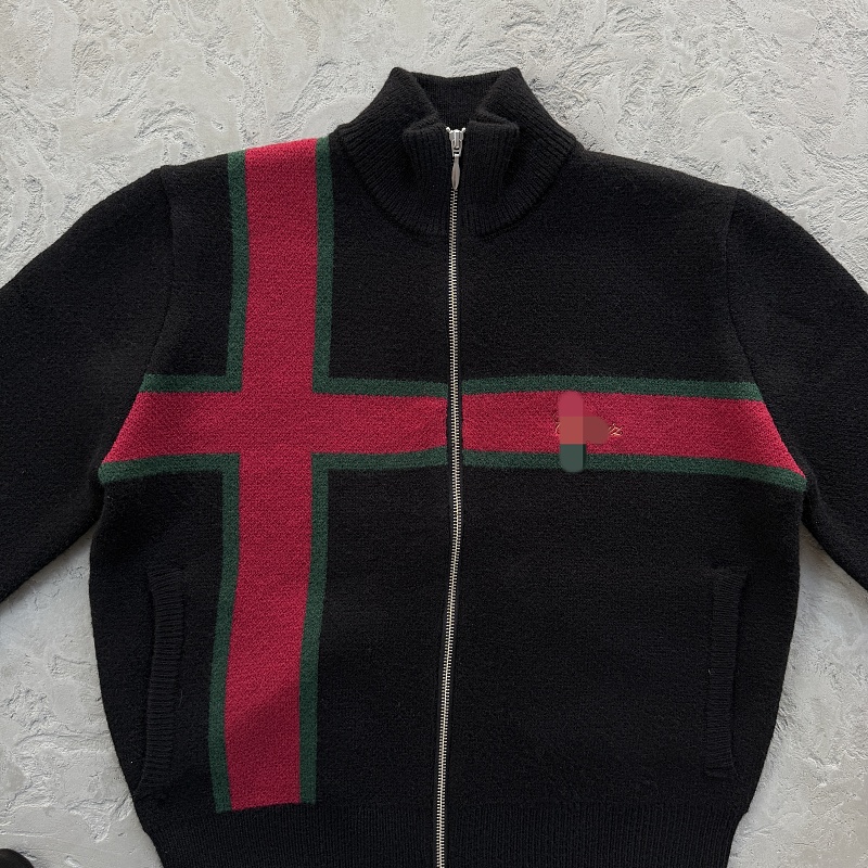 238¥lux Knit Zip Up-black