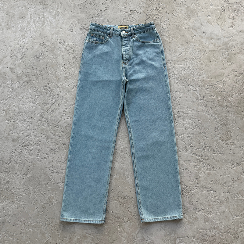 229¥ Dual Stripe Baggy JEANS-blue