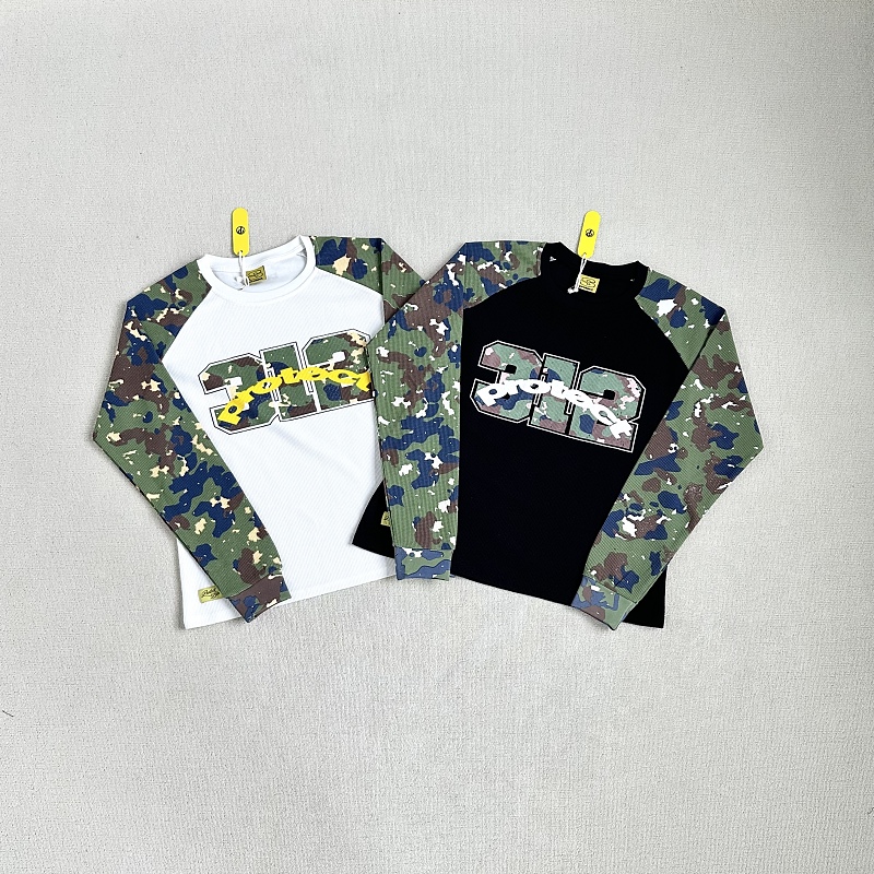 Pro…Waffle Camo Crewneck Long- Sleeve Shirt |Black Camo/White Camo