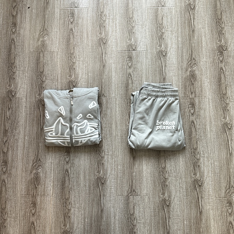 Stone Grey - Zip Up Hoodie & Straight Leg Sweatpants · 5