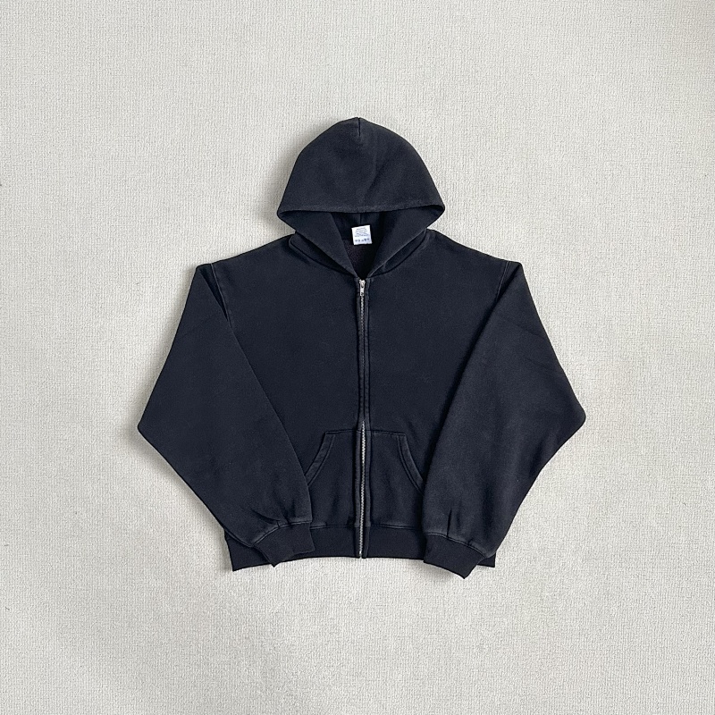 185¥ Akimbo Basics Washed Zip hoodie｜Black · 4