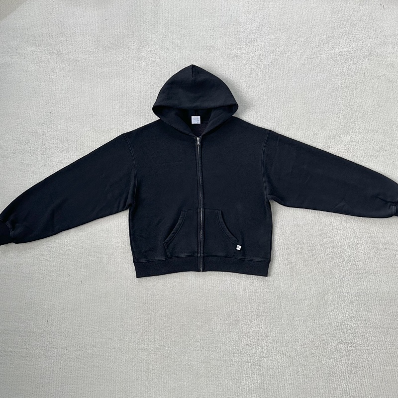 185¥ Akimbo Basics Washed Zip hoodie｜Black · 5