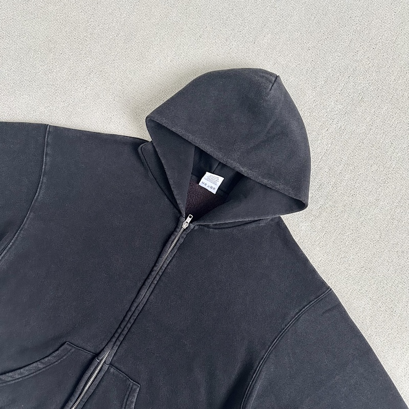 185¥ Akimbo Basics Washed Zip hoodie｜Black · 6