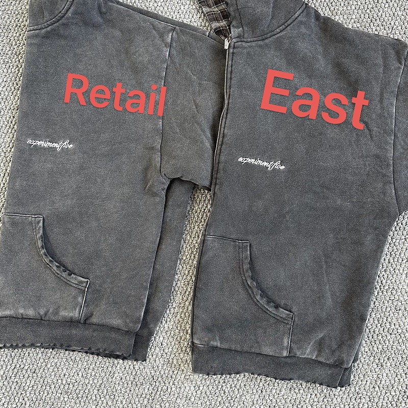 289¥ Exp…5 Reversible Plaid Zip Hoodie｜washed Black · 3