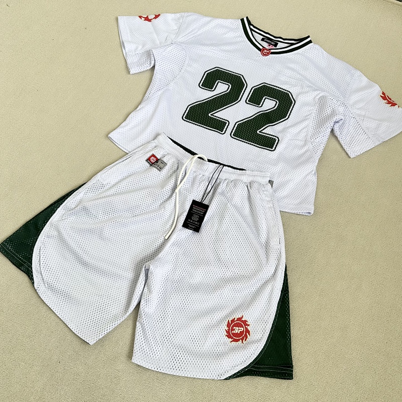 140¥+165¥ Bpm- Football T-shirt/Shorts｜white Forest Green · 2