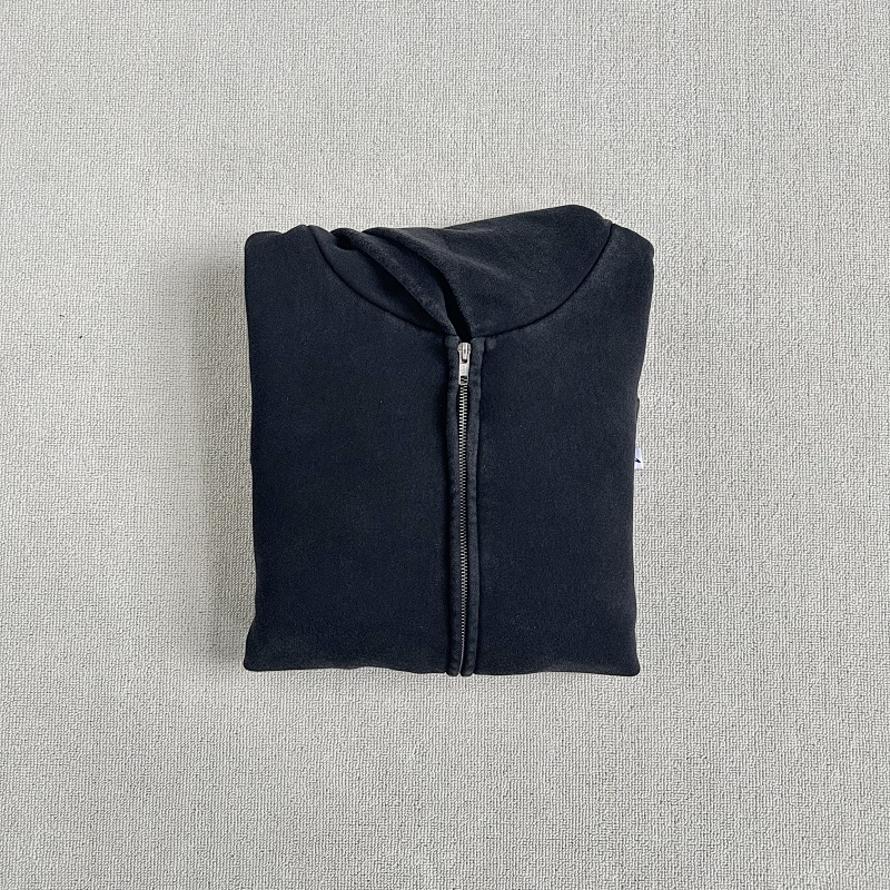 185¥ Akimbo Basics Washed Zip hoodie｜Black · 3
