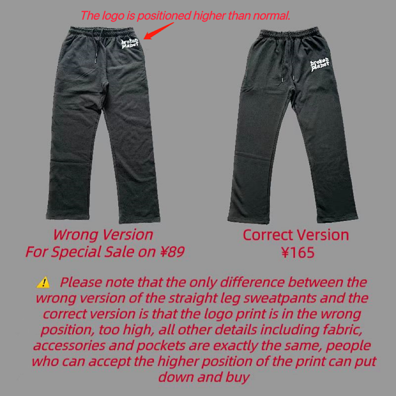 Wrong Version For Sale Staight Leg Sweatpants - Grey