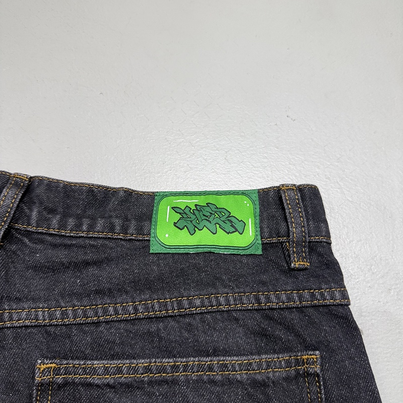 Poser Leaf Embroidered Denim Shorts 8