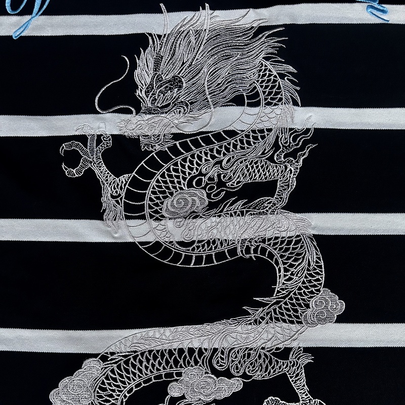Striped Dragon Embroidery Polo 6