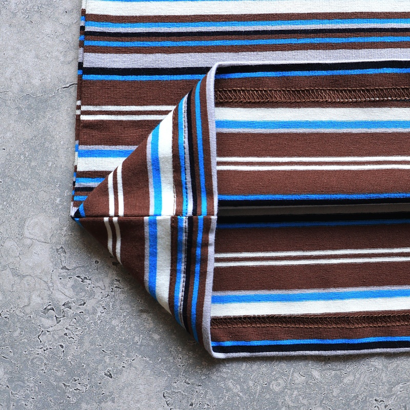 Embroidered Bear Pocket Stripe Tee - Blue 7