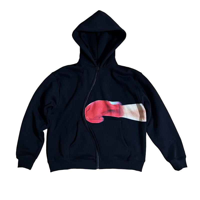 Boxing Print-Wave Zipper Hoodie 7