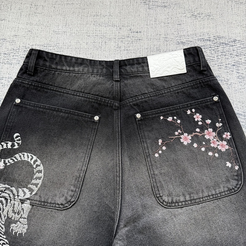 Tiger Embroidery Jorts 3