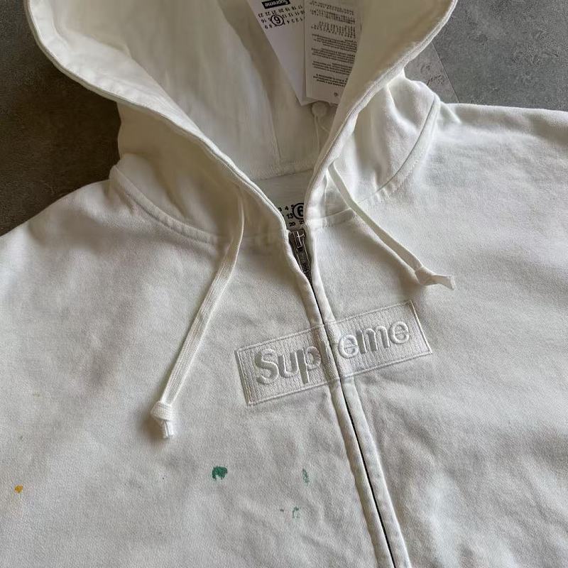 Supreme MM6 Zip Up Hoodie Best White ! 9