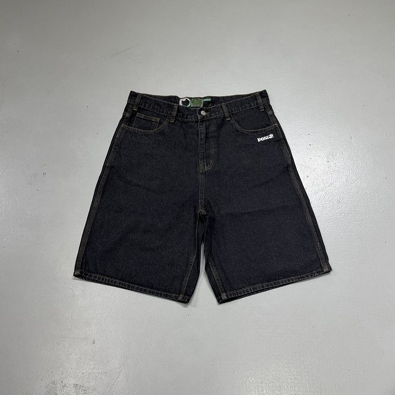 Poser Leaf Embroidered Denim Shorts 4