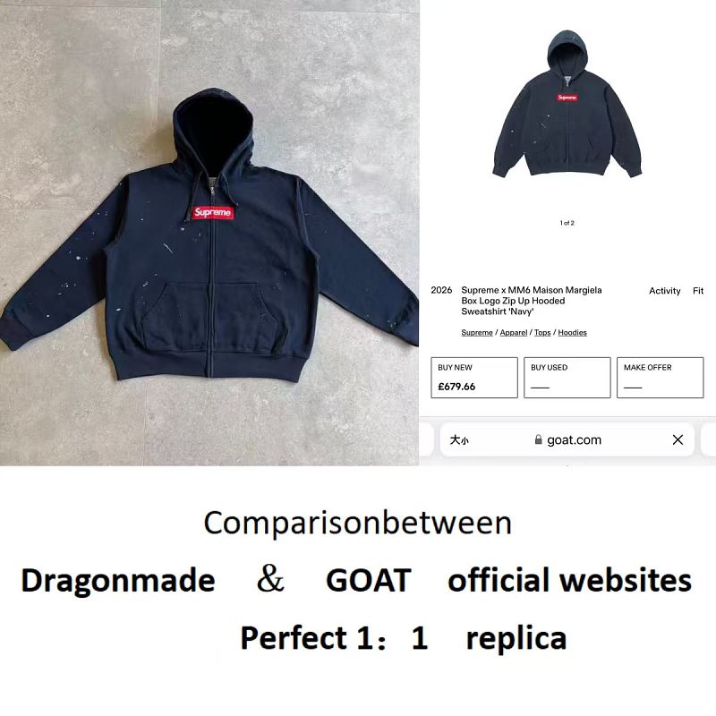 Supreme MM6 Zip Up Hoodie Best Baby Blue ! 7