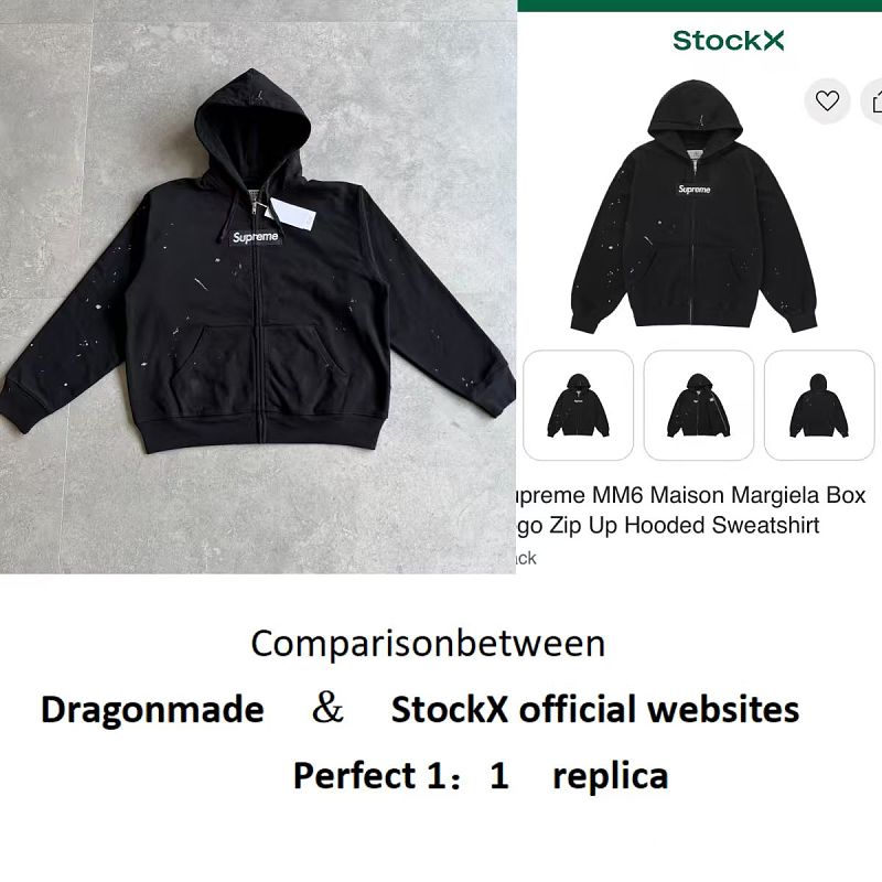 Supreme MM6 Zip Up Hoodie Best Black ! 5