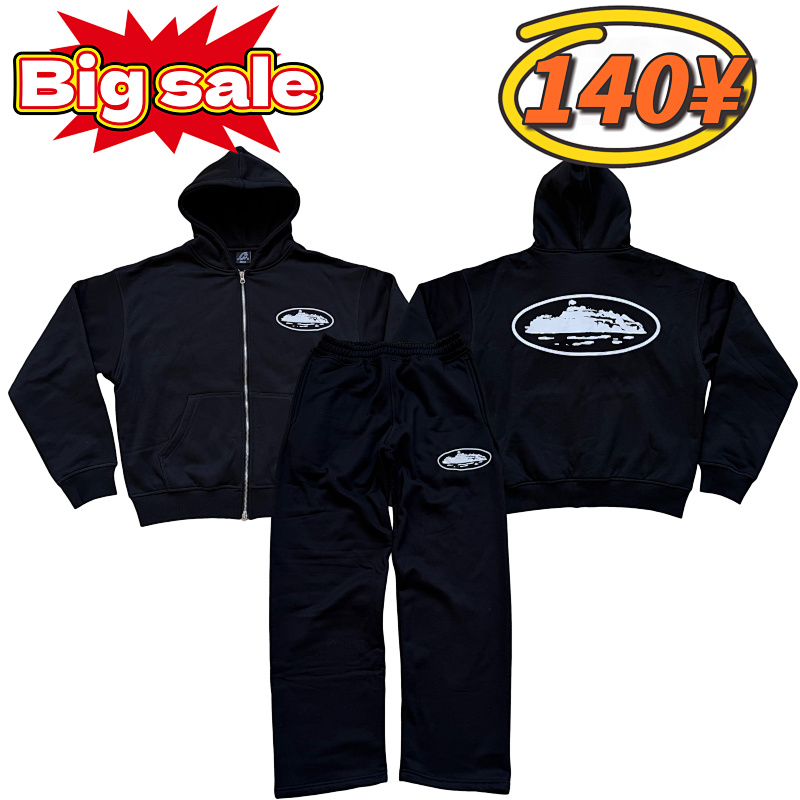 Corteiz Logo Tracksuit Black Color