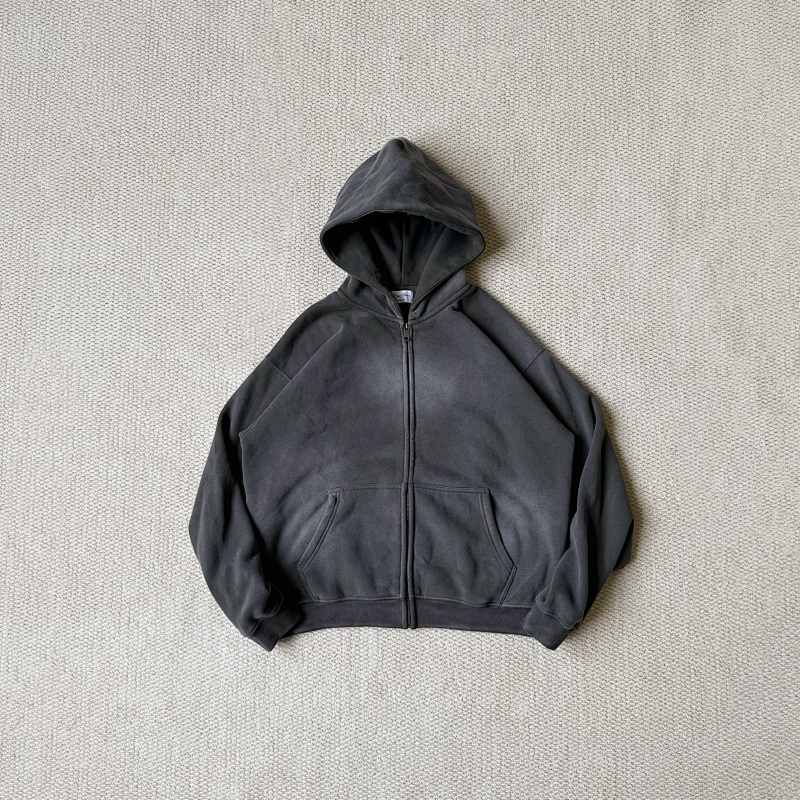 Dragonunion Dirty Fit Zip Hoodie Drak Gray