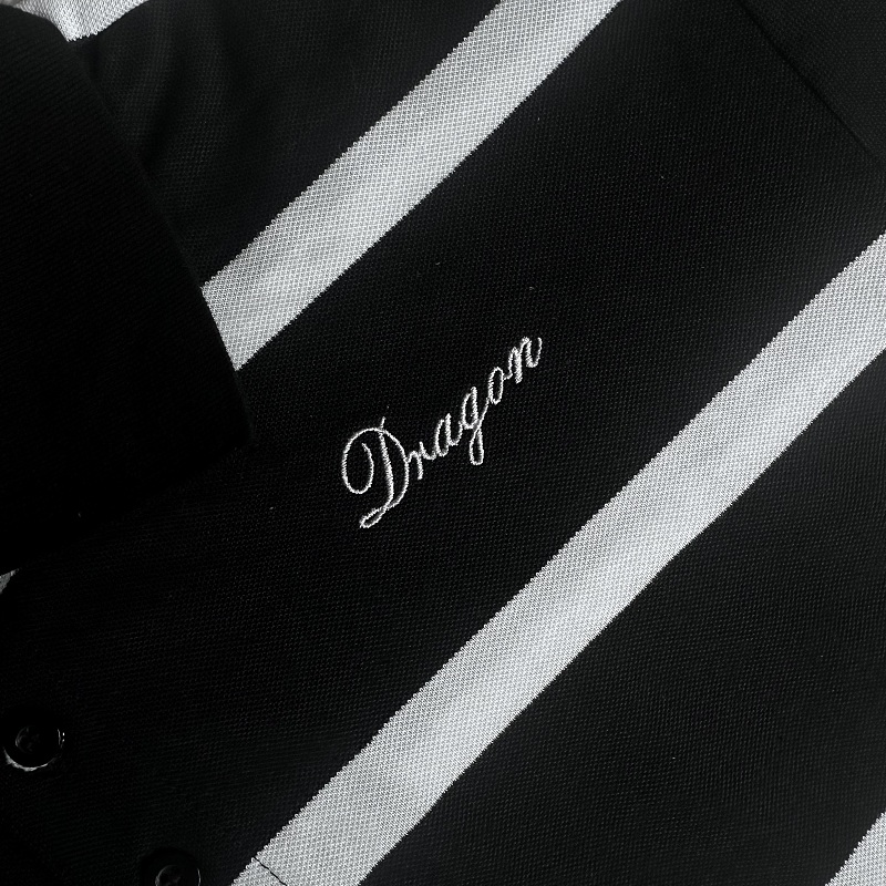 Striped Dragon Embroidery Polo 12