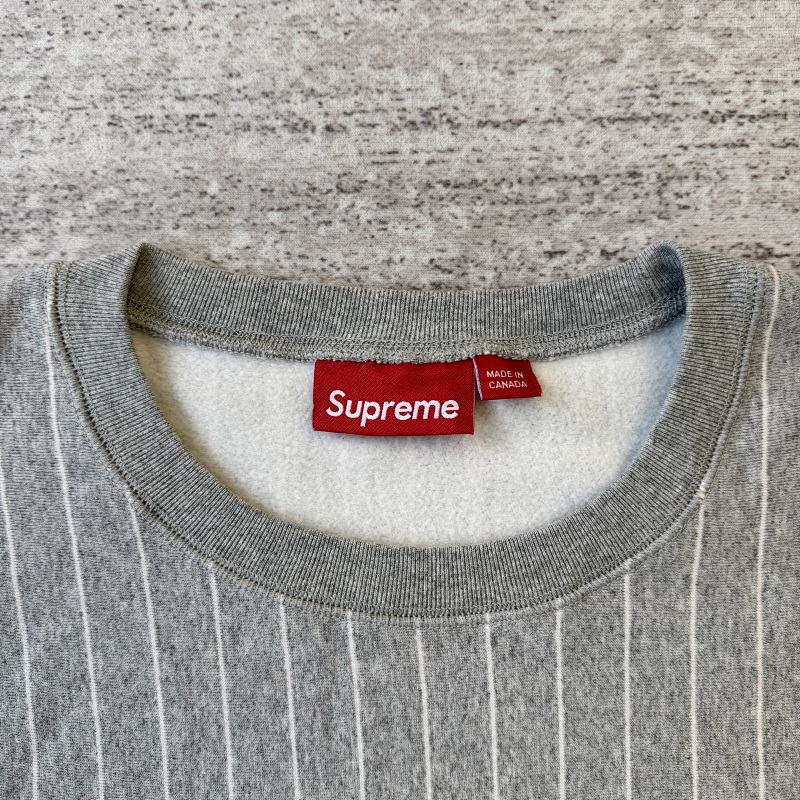 Supreme Striped Crew Neck Sweatshirt 4