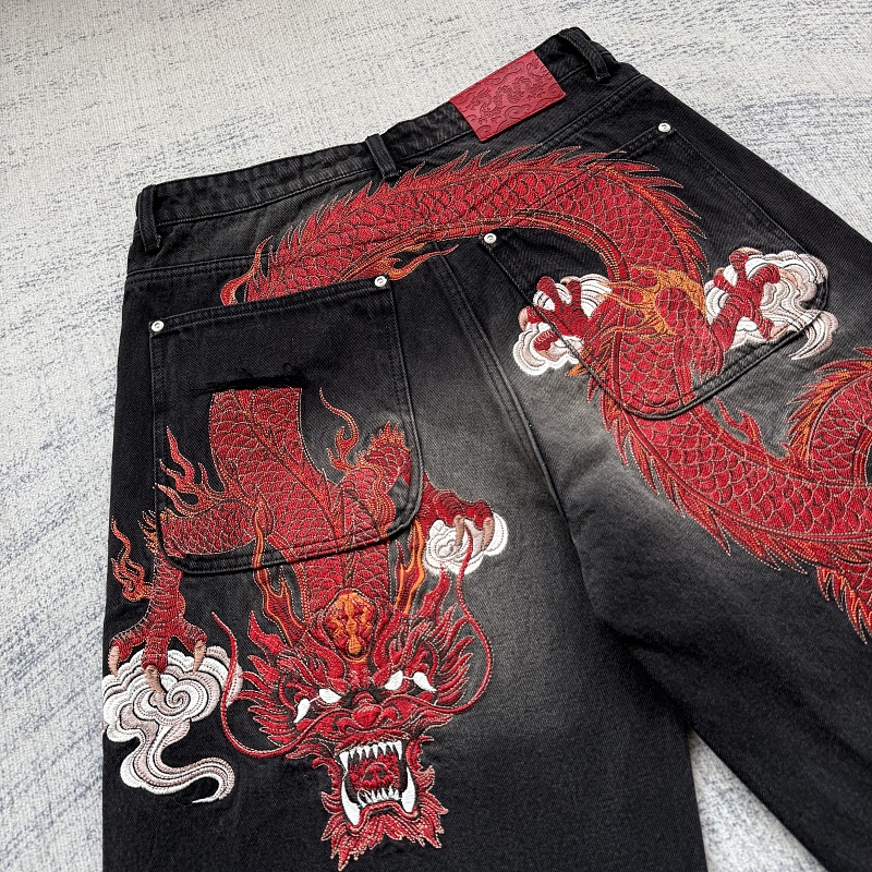 Dragon Embroidery Jorts 2