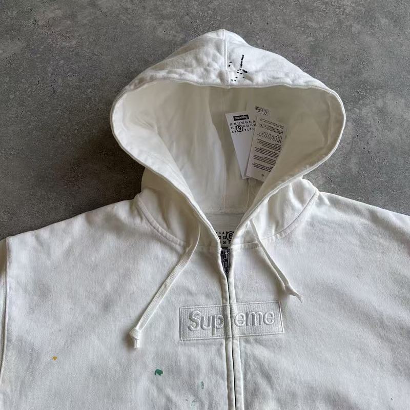 Supreme MM6 Zip Up Hoodie Best White ! 7