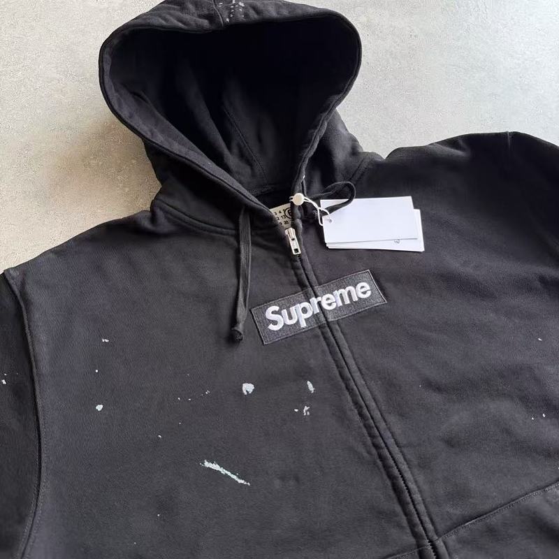 Supreme MM6 Zip Up Hoodie Best Black ! 11